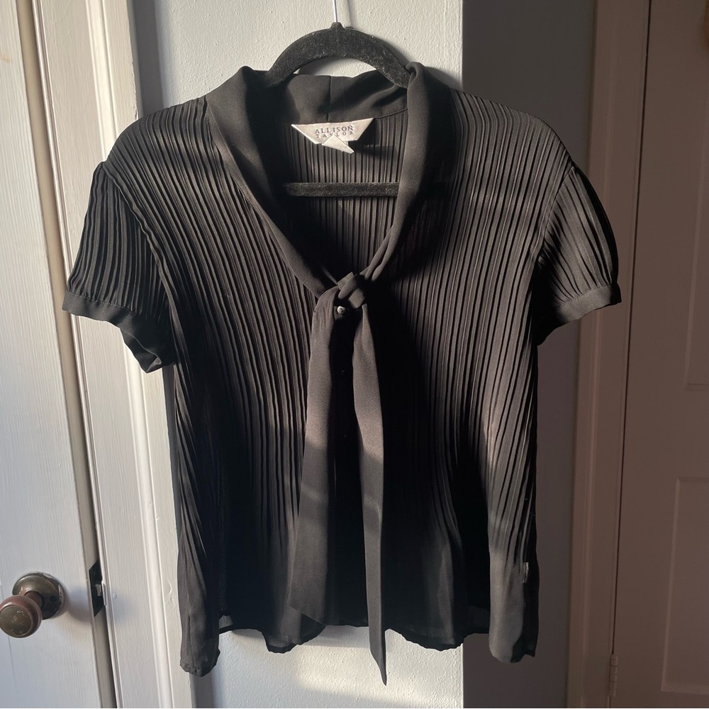 Pleated sheer blouse